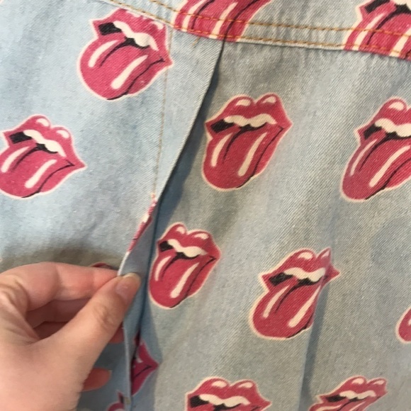 Handmade Rolling Stones chambray print romper - Picture 4 of 12